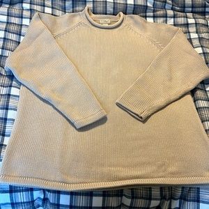 Men’s XL Tall 100% cotton beige roll neck sweater